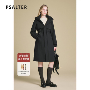 诗篇专选石墨烯抽绳收腰户外通勤连帽风衣式 三防鹅绒羽绒服24冬新