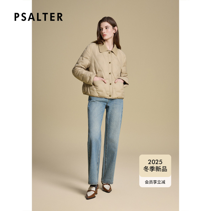 【鹅绒】诗篇专选短款小香风针织翻领轻薄羽绒鹅绒服2025冬季新款