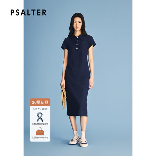 PSALTER诗篇通勤风Polo领长款连衣裙2026夏季新款