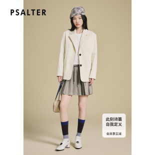 新款 PSALTER诗篇简约廓形平驳西装 领牛仔面料西服女外套2025夏季