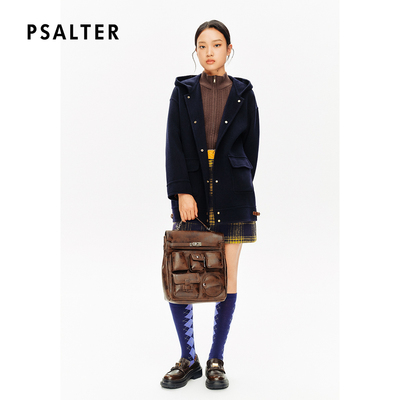 【羊毛混纺】PSALTER诗篇年轻学院感连帽大衣毛呢外套冬款
