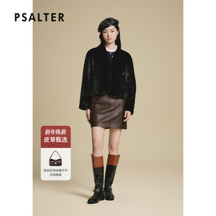 新款 诗篇专选显瘦短款 貂皮大衣女V领水貂皮草外套2025冬季