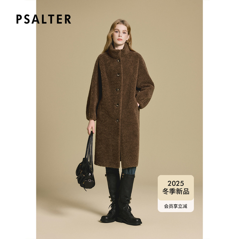 诗篇专选绵羊毛宽松廓形直筒颗粒绒羊羔毛泰迪外套2025冬季新款