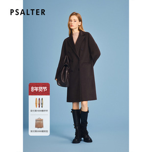 诗篇专选中长款西装版羊绒双面呢大衣外套2025冬款