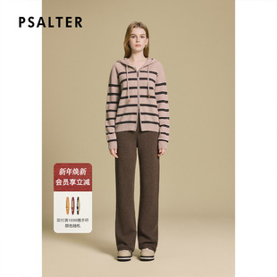 新款 PSALTER诗篇带帽双拉链休闲条纹针织开衫 2025冬季