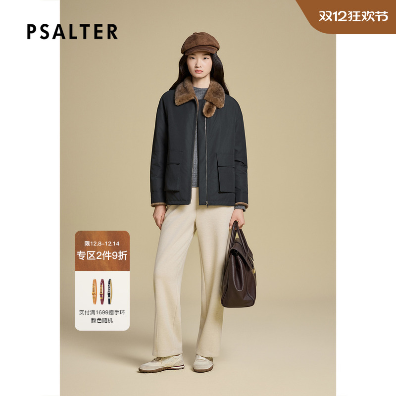 【预售】诗篇专选工装风水貂毛领短款羽绒派克服2025冬季新款