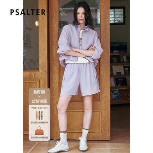 女2025夏款 PSALTER诗篇轻薄垂斜纹微皱休闲直筒短款 五分裤