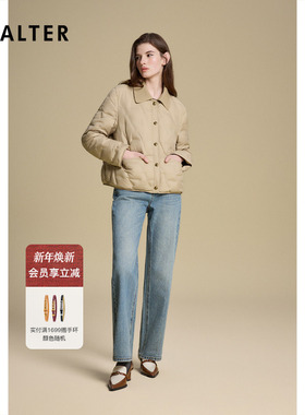 【鹅绒】诗篇专选短款小香风针织翻领轻薄羽绒鹅绒服2025冬季新款