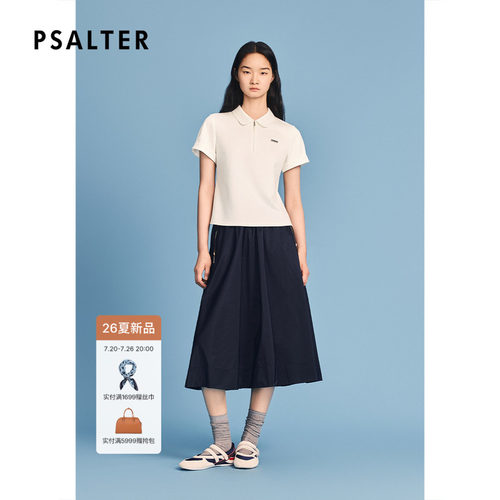 诗篇专选学院风拉链Polo领短袖针织T恤衫2026夏季新款
