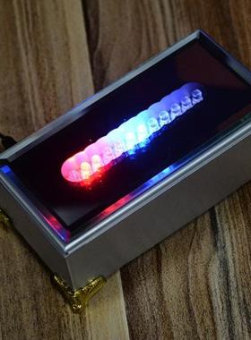 七彩长方形发光琉璃玉器水晶底座