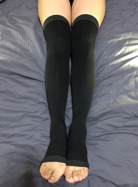 压力高筒袜子女睡眠袜瘦腿袜机能袜水肿站立工作黑色日本显瘦袜子