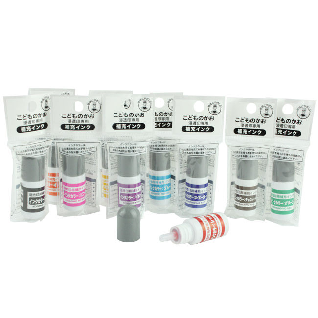 KODOMO NO KAO童颜成品浸透印章补充印油液手帐账黑蓝红