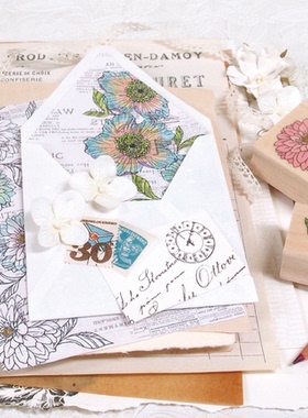 [部分MIJ]KODOMO NO KAO童颜木头印章经典田园野生动物信笺手帐账