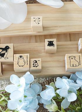 Kodomo no Kao童颜木头我爱印章I LOVE STAMP手帐账贺卡北极熊