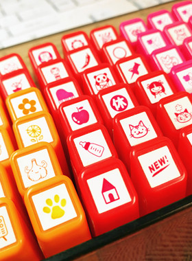 [MIJ]日本KODOMO NO KAO童颜浸透印章生活日程红橙珊瑚粉色手帐账