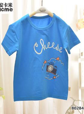 秒杀安卡米夏季新款儿童T恤男童女童短袖莱卡 精棉布 130-160码