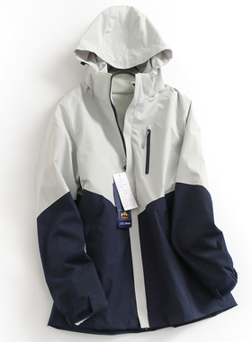 情侣款拼色三合一防风防水户外服长袖徒步登山服外套冲锋衣H580