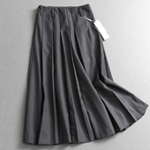 新款 纯色高腰显瘦a字裙百褶裙中长款 女裙2025秋季 伞裙半身裙V102