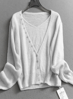 绵羊毛混纺纯色假两件柔软2025秋季新款长袖减龄毛衣女针织衫B171