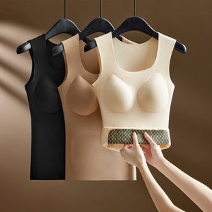内心Q043 加厚马甲打底衫 显瘦遮肉 保暖贴片胸垫无痕内衣双面修身