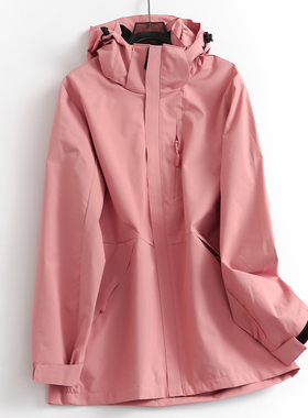 C476美式户外工装冲锋衣外套女2024春秋季防风旅游登山服情侣装