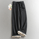 长裤 一条过冬 女牛仔裤 阔腿裤 Q304 加厚保暖亲肤松紧腰宽松直筒裤