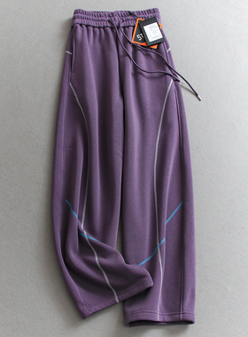 户外山系加厚保暖奥粒绒撞色哈苏线弯刀裤香蕉卫裤女裤休闲裤Q880