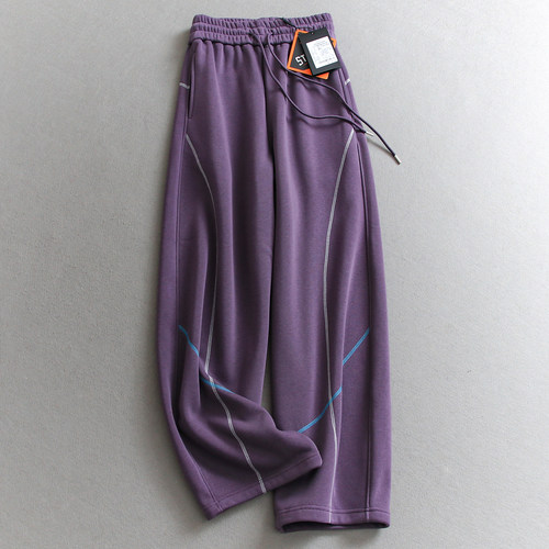 奥粒绒撞色哈苏线弯刀裤香蕉卫裤