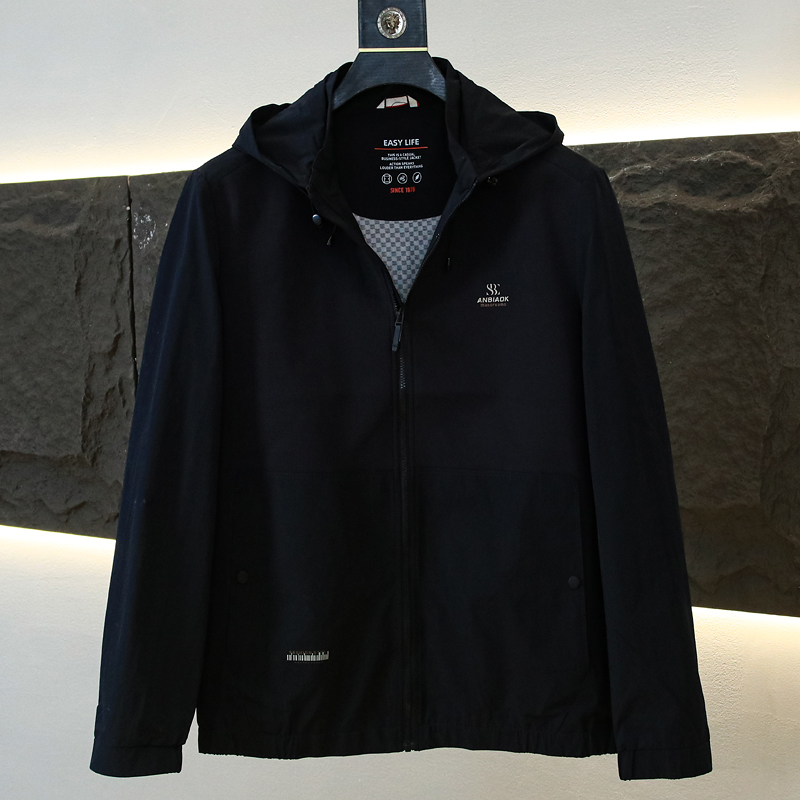 连帽秋季舒适通勤长袖外套夹克男