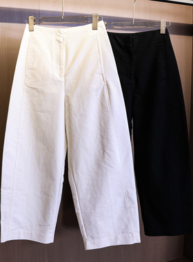 挺括显瘦通勤纯色高腰休闲裤2025秋季新款宽松阔腿裤弯刀裤女B015