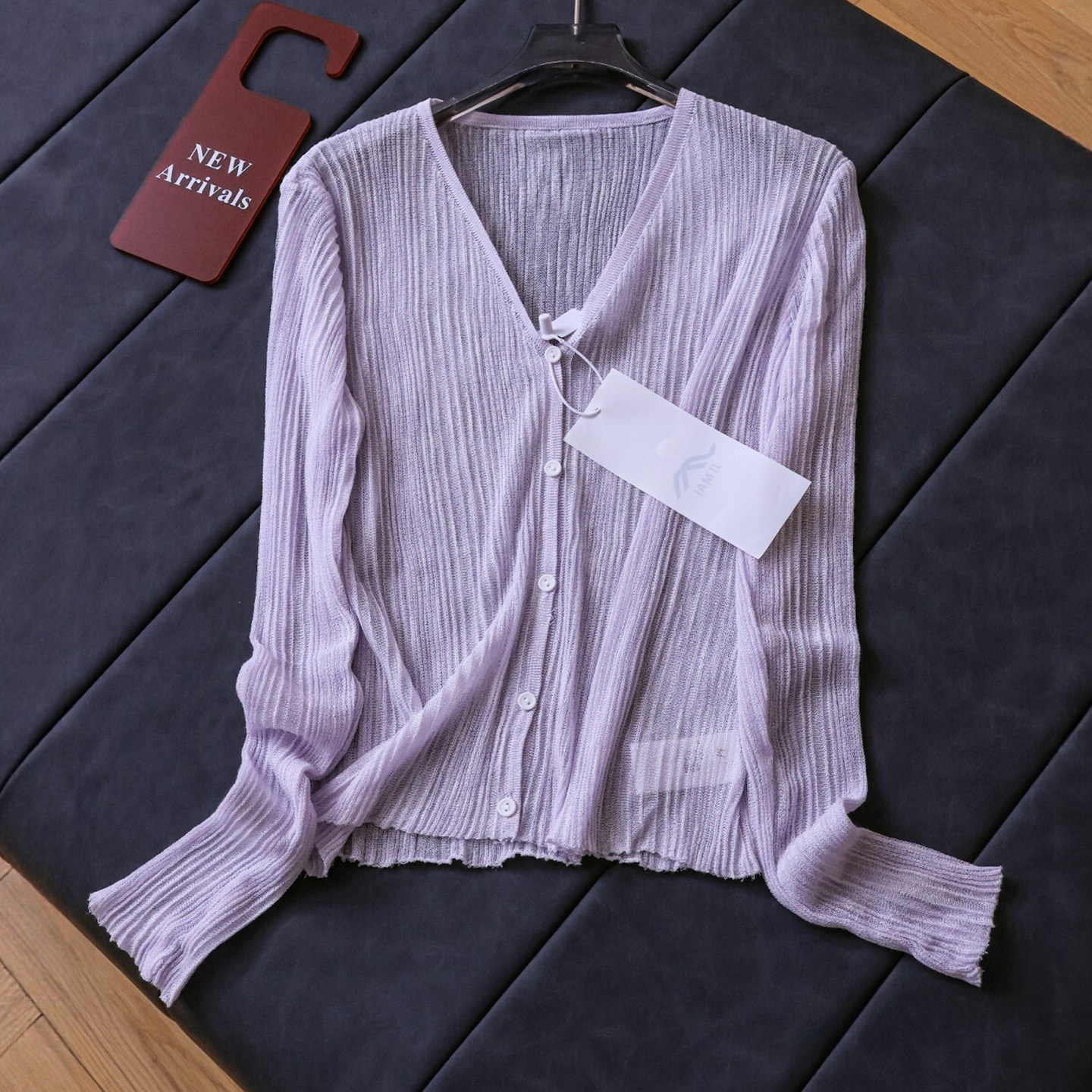 冰感薄款显瘦V领防晒长袖开衫空调服披肩外套百搭女装针织衫R037