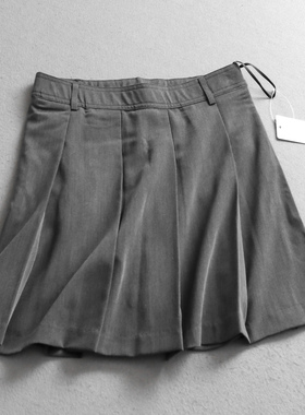 纯色高腰显瘦a字廓形百褶裙2025夏季新款学院风短裙女半身裙C805