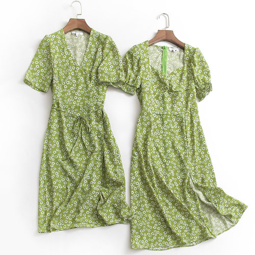 2022短袖雪纺裙女长裙连衣裙