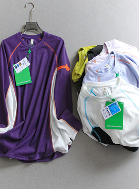 男女同款！撞色拼接双面磨毛圆领宽松加绒套头长袖抓绒衣T恤Q567