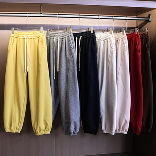 女卫裤 加绒加厚纯色抽绳松紧腰束脚裤 运动休闲裤 新款 B760 2025冬季