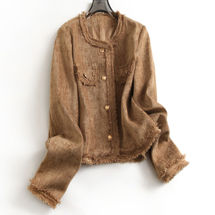 长袖 新款 百搭女外套J753 流苏包边2025春季 优雅端庄小香风箱型短款