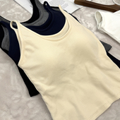 吊带背心女内搭带胸垫2025秋季 新款 美背文胸一体外穿打底上衣B049