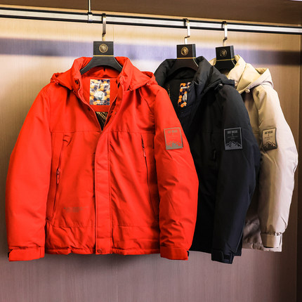 石墨烯蓄暖！户外加厚保暖抗寒连帽登山滑雪服冲锋衣男士棉衣M647