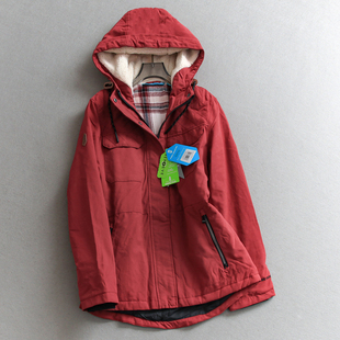 纯色口袋户外运动连帽加厚保暖中长款 休闲女棉衣棉服Q676 外套长袖