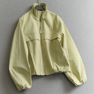 女士夹克W273 新款 休闲风百搭纯色立领宽松长袖 防风外套2026春季