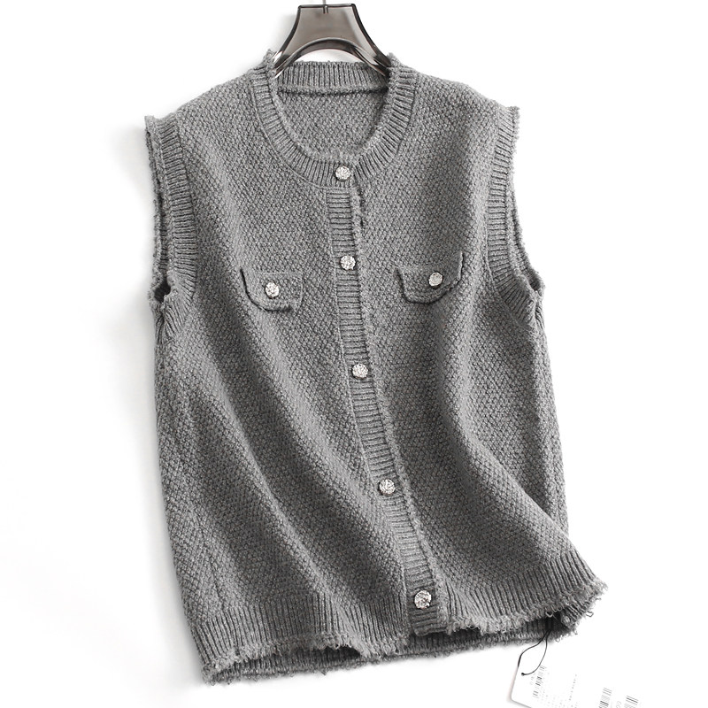 2024秋外搭叠穿小香风女纯色马夹