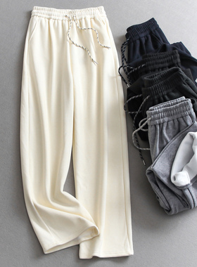 亲肤里绒！舒适更保暖！纯色软糯宽松直筒裤百搭休闲裤女裤M3345
