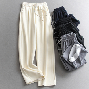 女裤 亲肤里绒 百搭休闲裤 纯色软糯宽松直筒裤 M3345 舒适更保暖