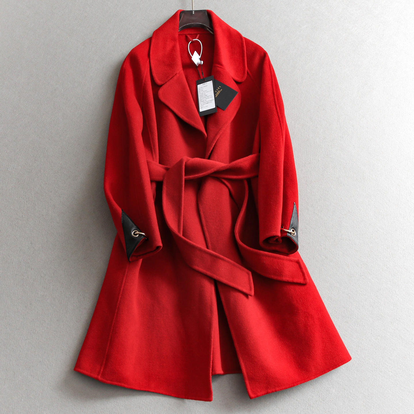 双面呢长款羊毛大衣毛呢外套女