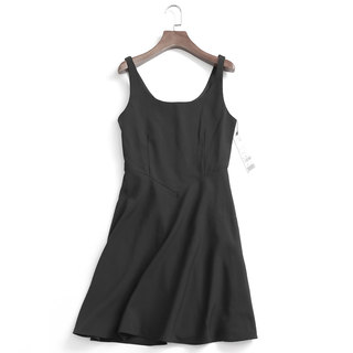 J668吊带连衣裙女夏2023新款a字短裙高级感气质小黑裙收腰显瘦裙