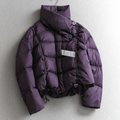 轻盈蓬松纯色抽褶宽松加厚保暖面包服外套女装 长袖 泡芙羽绒服Q437