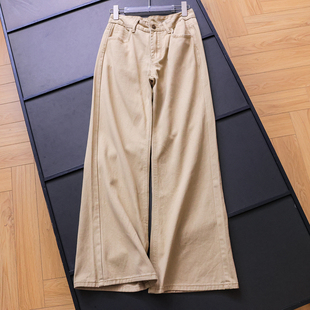 工装 女长裤 裤 卡其色百搭休闲裤 M119 微喇裤 纯色高腰显瘦宽松阔腿裤