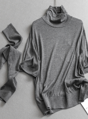 含袖套！纯色柔软舒适高领内搭单穿短袖毛衣通勤女针织衫上衣N014