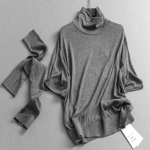 毛衣通勤女针织衫 纯色柔软舒适高领内搭单穿短袖 上衣N014 套 含袖