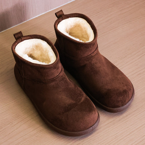 雪地靴男靴加绒加厚棉鞋皮毛一体